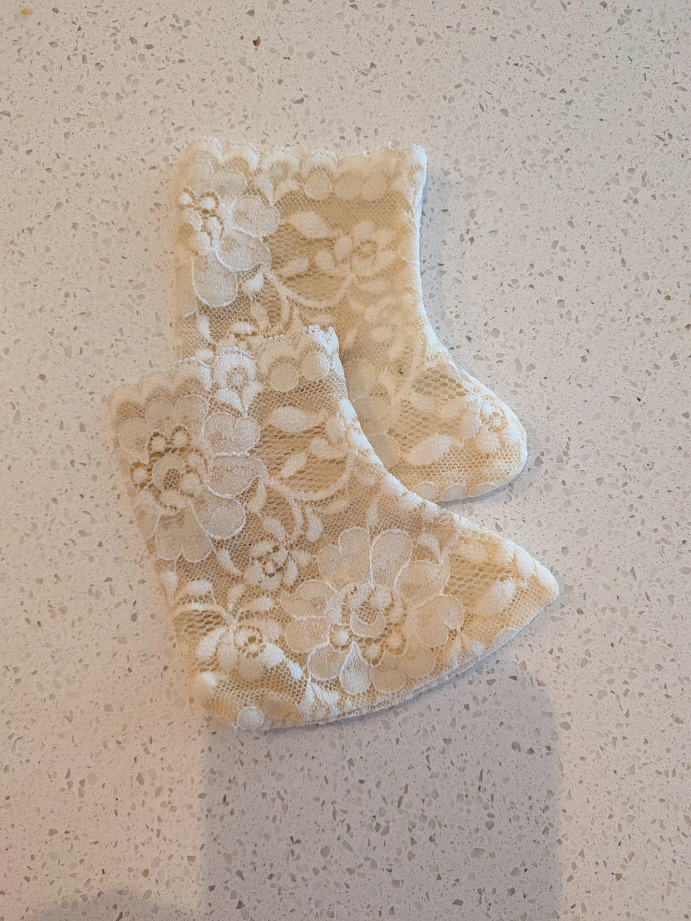 Handmade Vintage Style Lace Doll Booties Ivory Floral Socks for Baby Doll